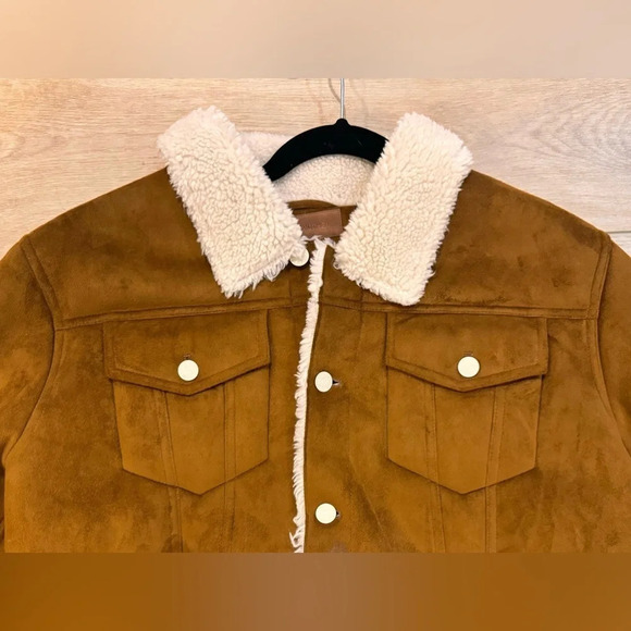 MOTHER The Drawstring Drifter Sherpa Lined Jacket Size XL - Picture 3 of 12